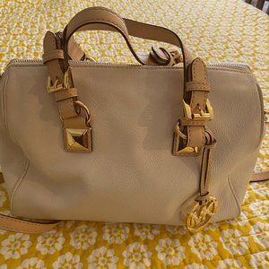 MK Soft cream white leather satchel